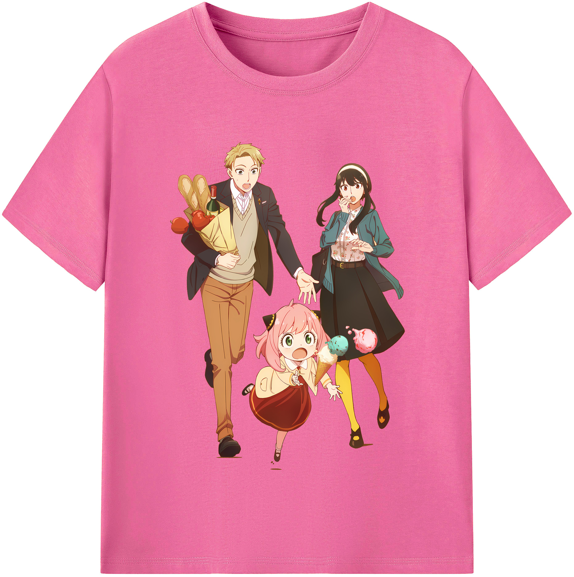（画像用） SPY×FAMILY间谍家家酒 レディースカジュアルプリントTシャツ（綿100％）